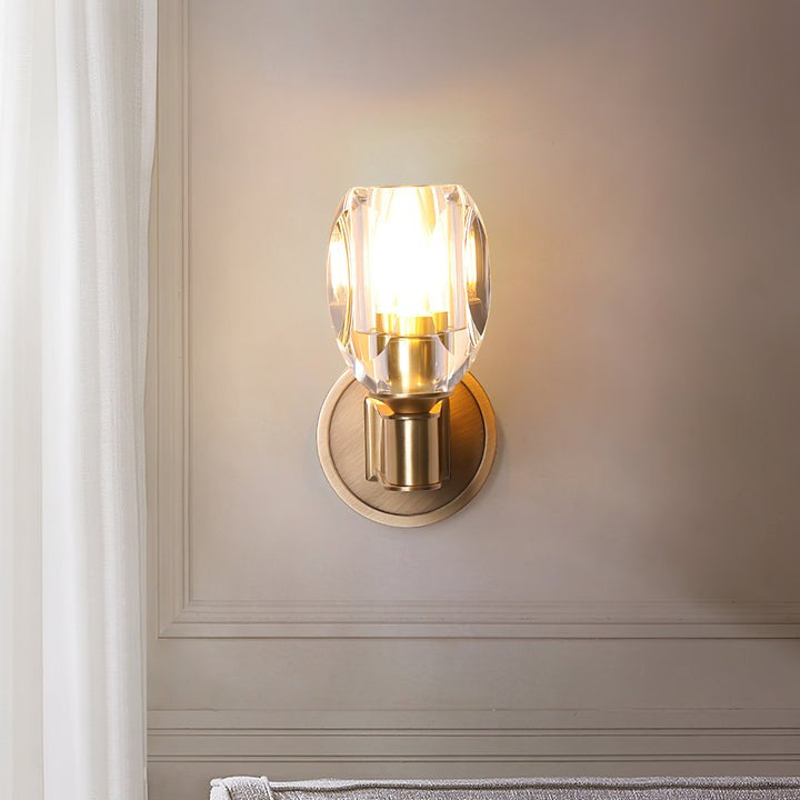 Brass & Crystal Diamond Wall Sconce