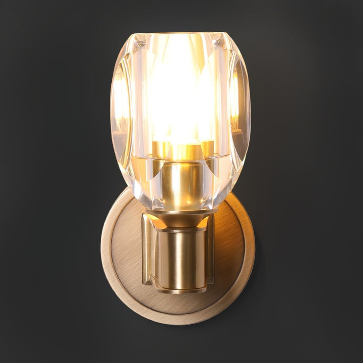 Brass & Crystal Diamond Wall Sconce