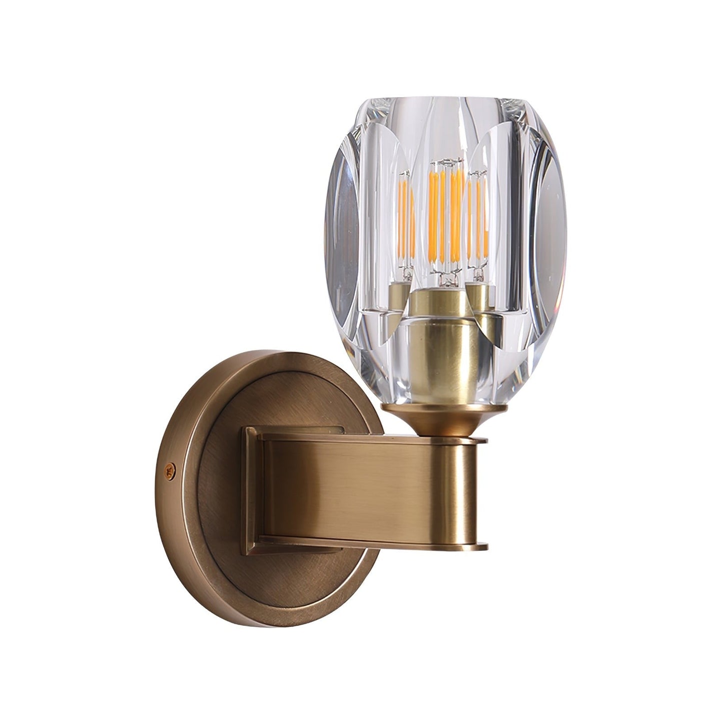 Brass & Crystal Diamond Wall Sconce