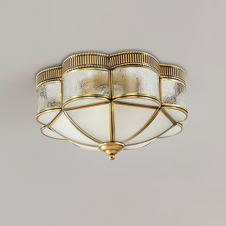Brass Domed Flush Mount Ceiling Light Fixture
