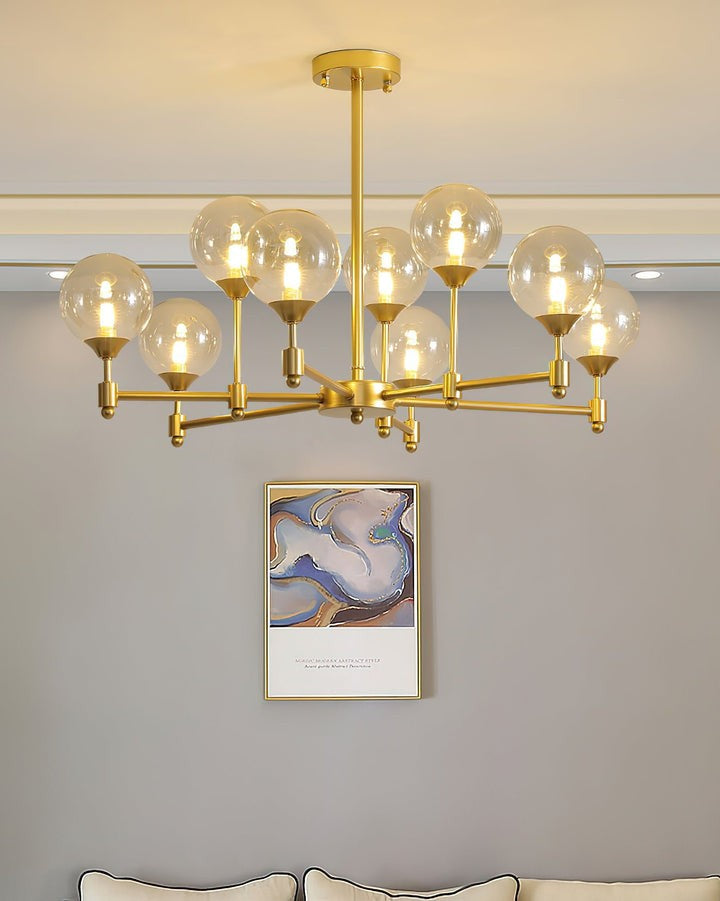 Brass Globe Pendant Chandelier Light