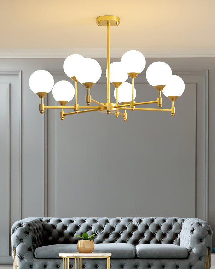 Brass Globe Pendant Chandelier Light