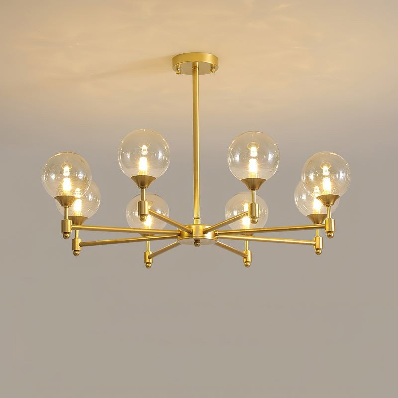 Brass Globe Pendant Chandelier Light