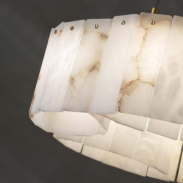 Brass-Alabaster Flush Mount Ceiling Light