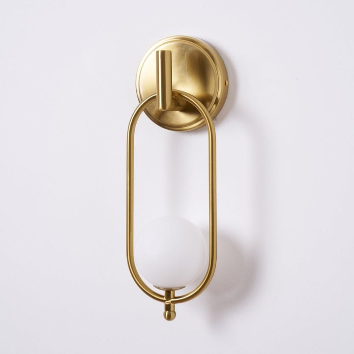 Brushed Brass Wall Sconce with Frosted Glass Globe