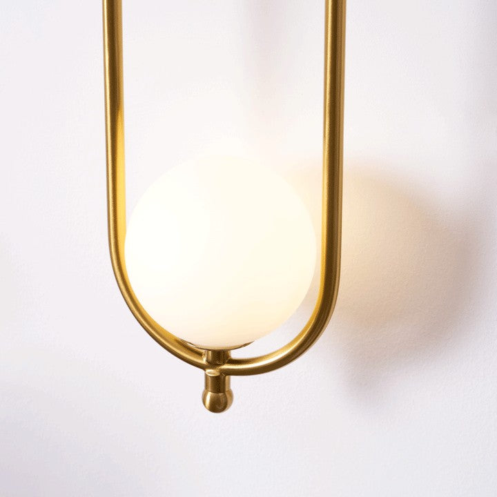Brushed Brass Wall Sconce with Frosted Glass Globe