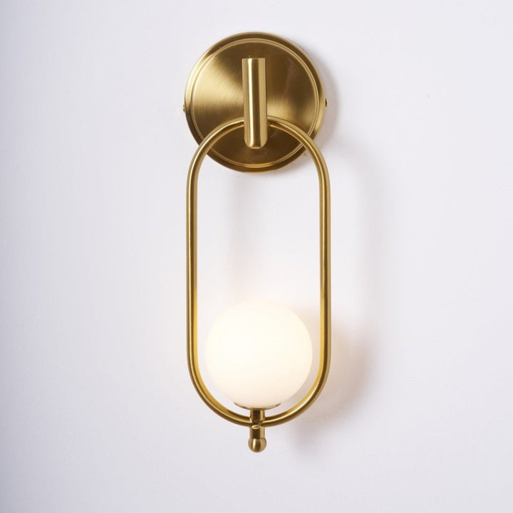 Brushed Brass Wall Sconce with Frosted Glass Globe
