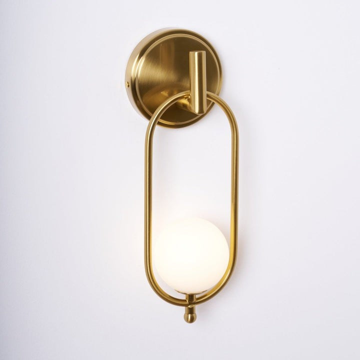 Brushed Brass Wall Sconce with Frosted Glass Globe