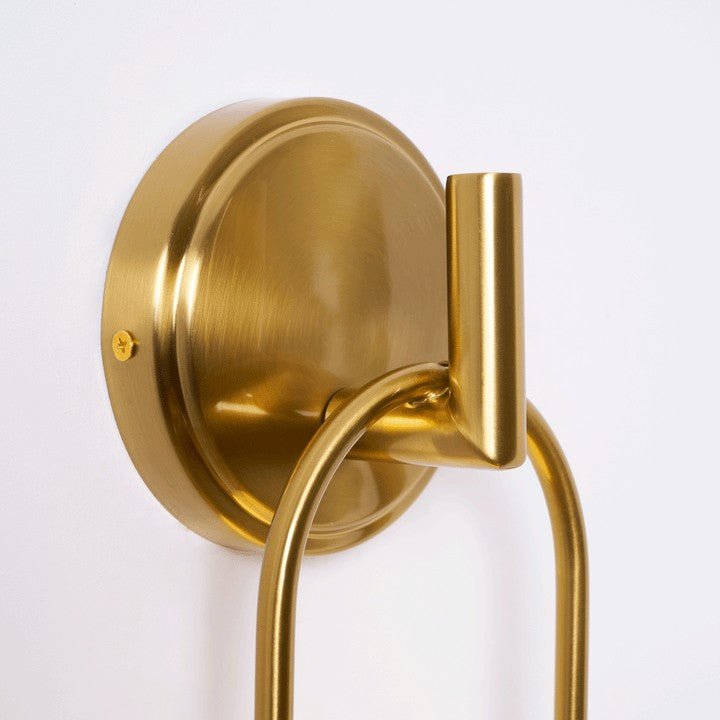 Brushed Brass Wall Sconce with Frosted Glass Globe