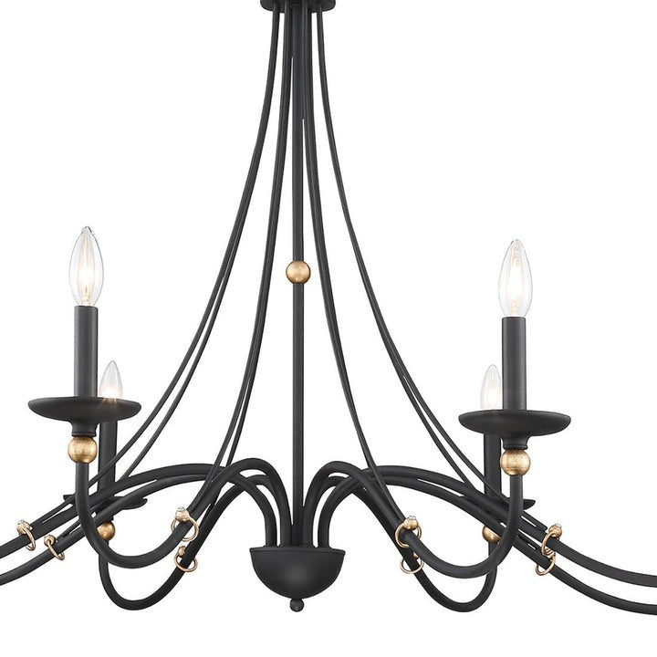Celestial Brass Multi-Arm Chandelier – Modern 6/8-Light Ceiling Fixture
