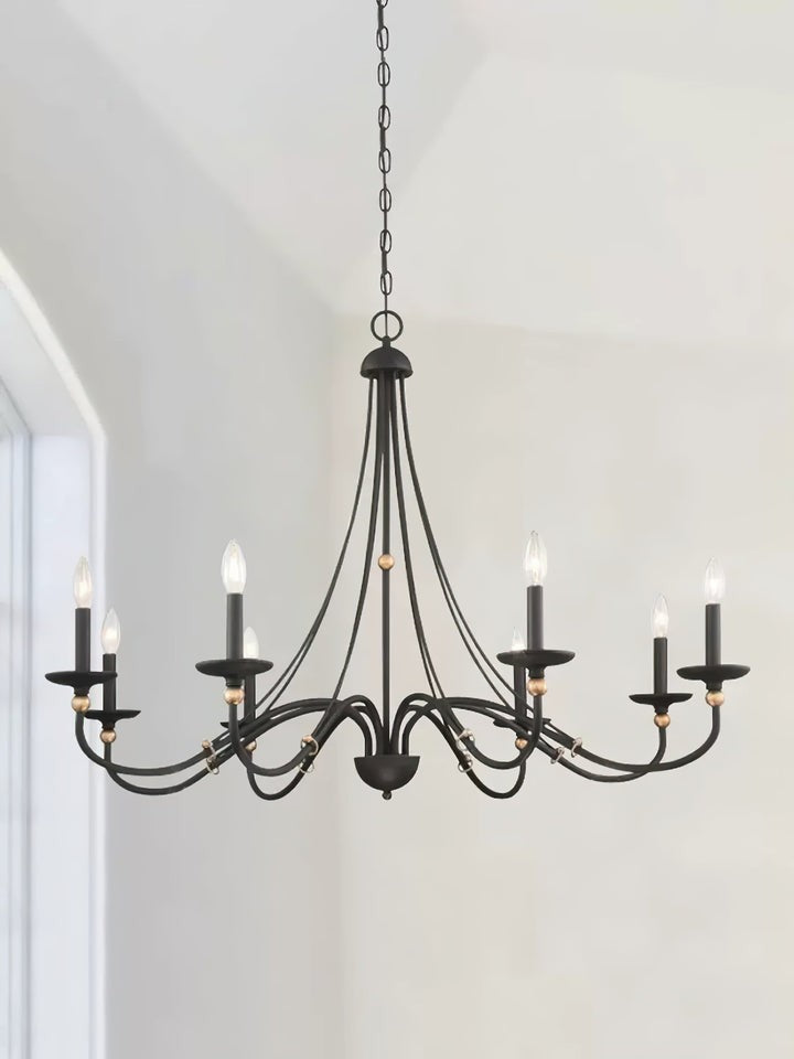 Celestial Brass Multi-Arm Chandelier – Modern 6/8-Light Ceiling Fixture