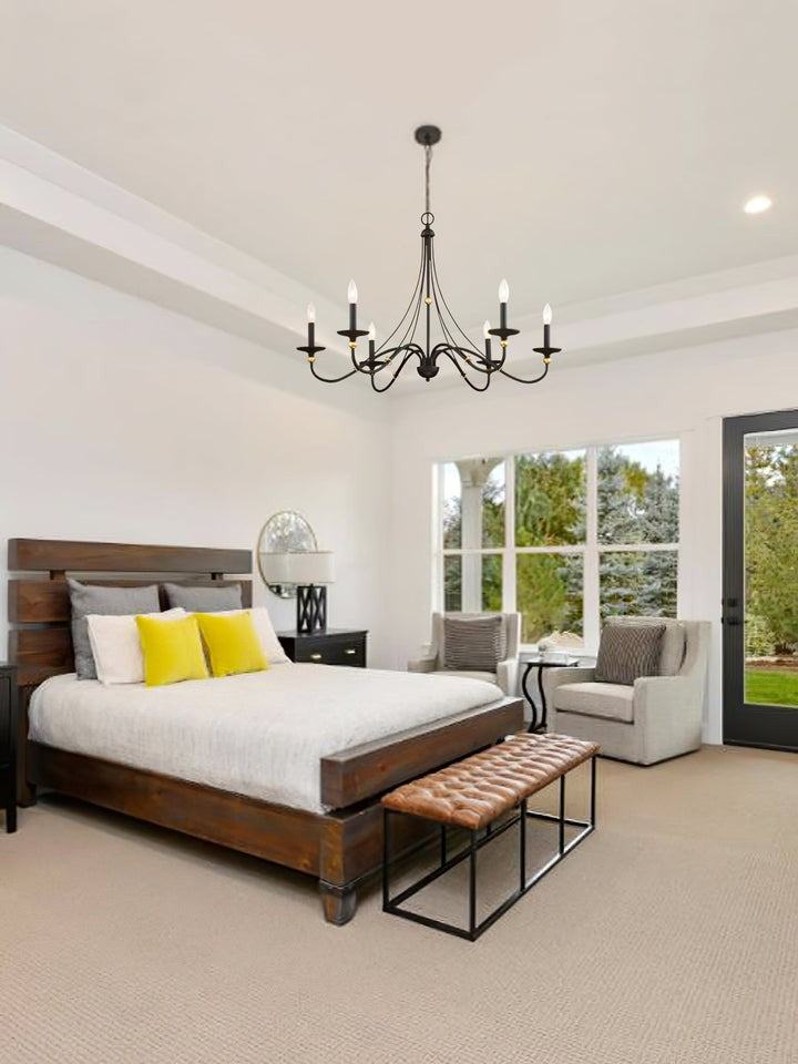 Celestial Brass Multi-Arm Chandelier – Modern 6/8-Light Ceiling Fixture