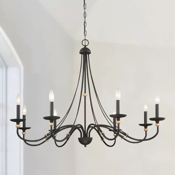 Celestial Brass Multi-Arm Chandelier – Modern 6/8-Light Ceiling Fixture