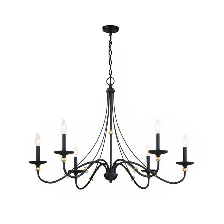 Celestial Brass Multi-Arm Chandelier – Modern 6/8-Light Ceiling Fixture