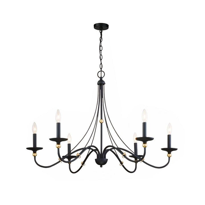 Celestial Brass Multi-Arm Chandelier – Modern 6/8-Light Ceiling Fixture