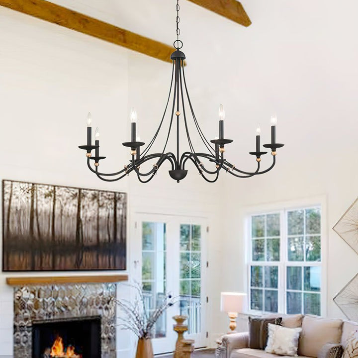 Celestial Brass Multi-Arm Chandelier – Modern 6/8-Light Ceiling Fixture