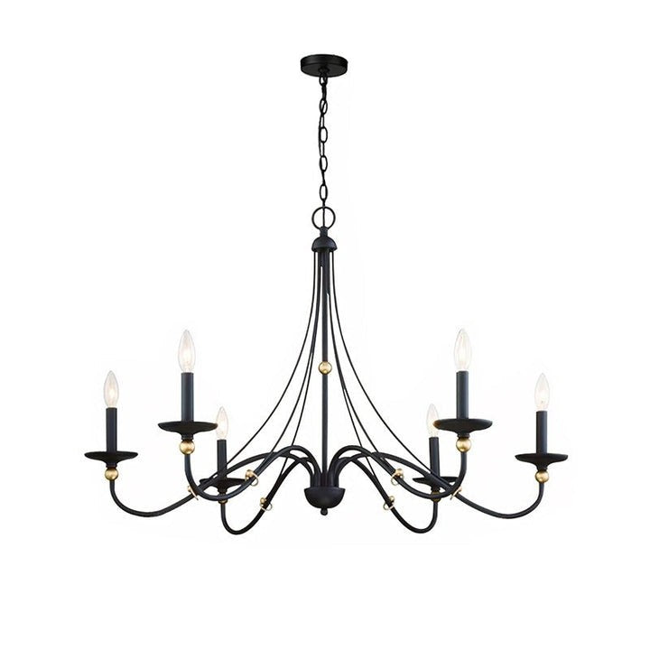Celestial Brass Multi-Arm Chandelier – Modern 6/8-Light Ceiling Fixture