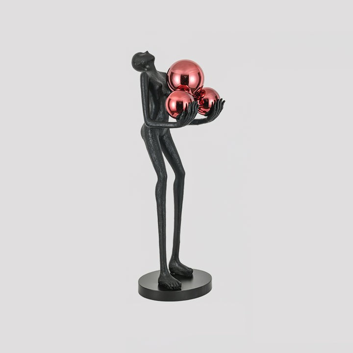 Celestial Orb LED Floor Lamp with Sculptural Metal Frame