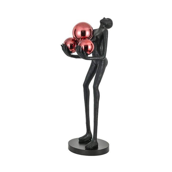 Celestial Orb LED Floor Lamp with Sculptural Metal Frame