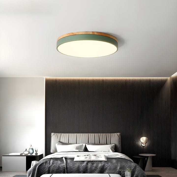 Circular LED Wood Ceiling Light Fixture