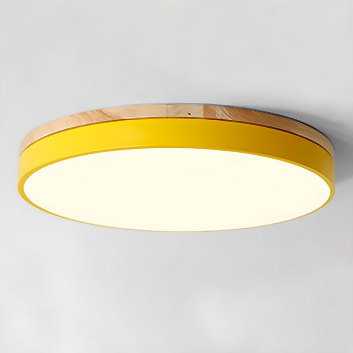 Circular LED Wood Ceiling Light Fixture