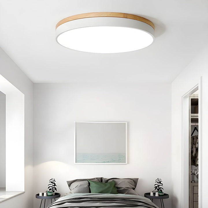 Circular LED Wood Ceiling Light Fixture