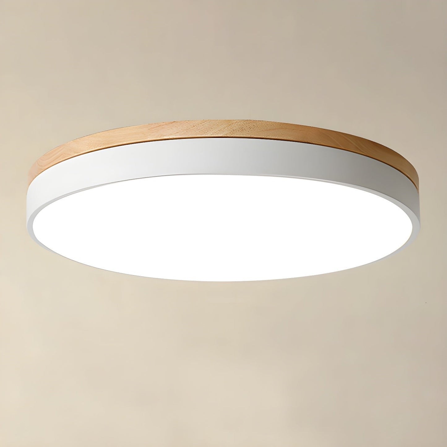 Circular LED Wood Ceiling Light Fixture
