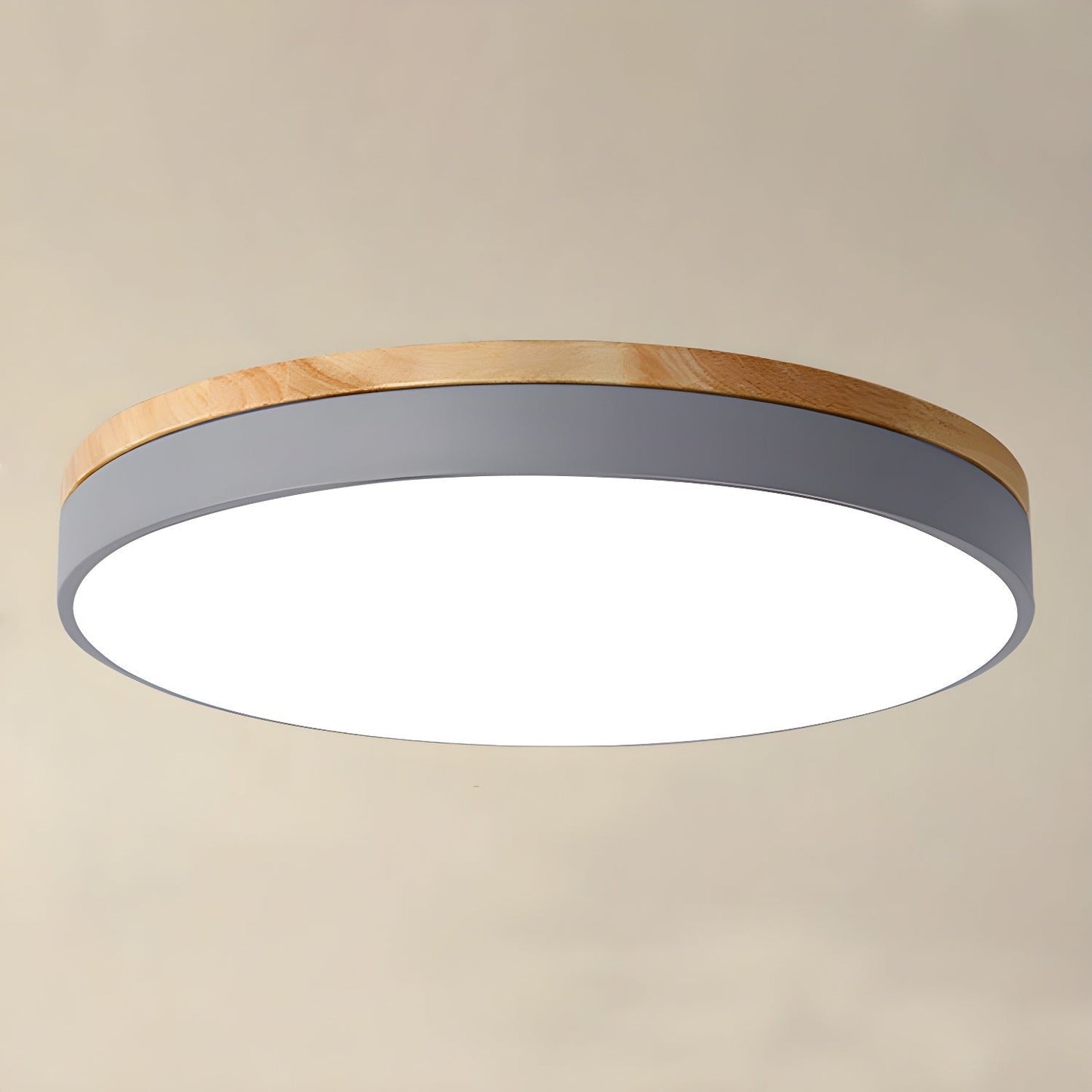 Circular LED Wood Ceiling Light Fixture