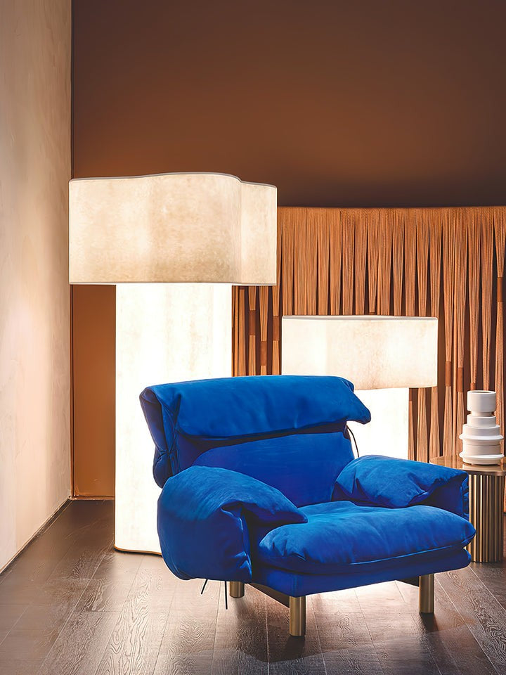 Cloud-Shaped White Fiberglass LED Floor Lamp