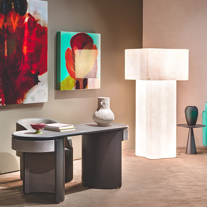 Cloud-Shaped White Fiberglass LED Floor Lamp