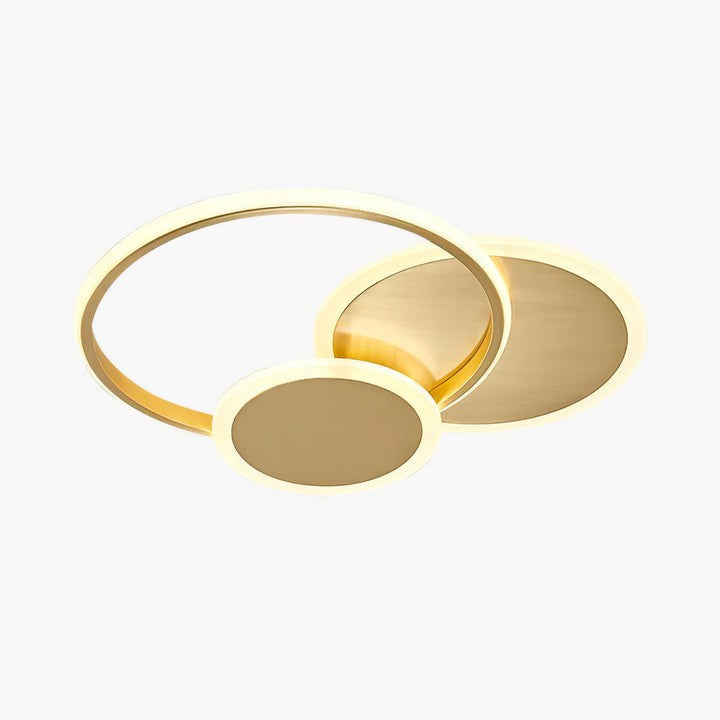 Contemporary Circular Triple-Ring LED Ceiling Light – Gold Finish