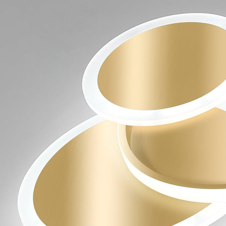 Contemporary Circular Triple-Ring LED Ceiling Light – Gold Finish