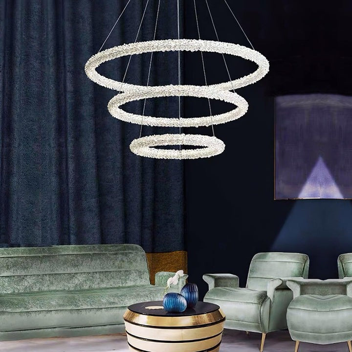 Contemporary Crystal Loop Island Chandelier