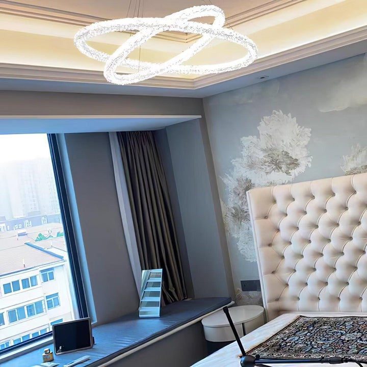 Contemporary Crystal Loop Island Chandelier