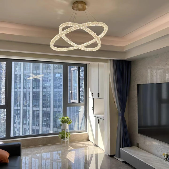 Contemporary Crystal Loop Island Chandelier