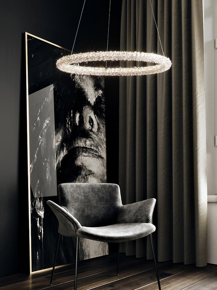 Contemporary Crystal Loop Island Chandelier