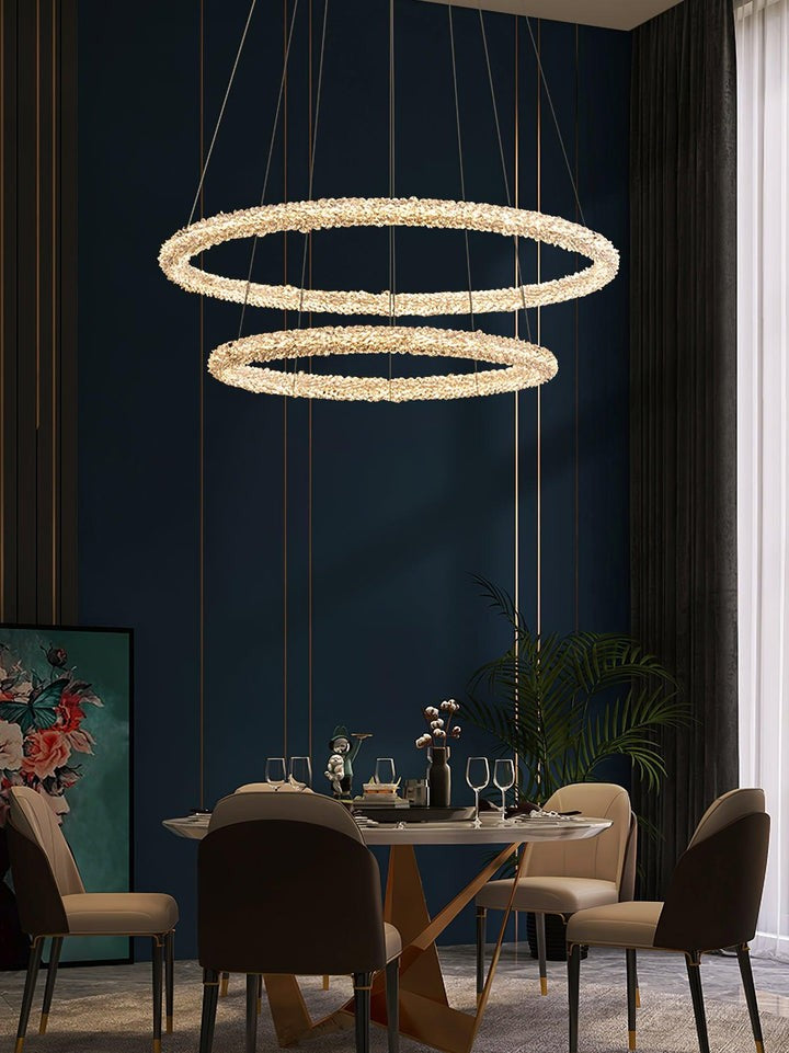 Contemporary Crystal Loop Island Chandelier