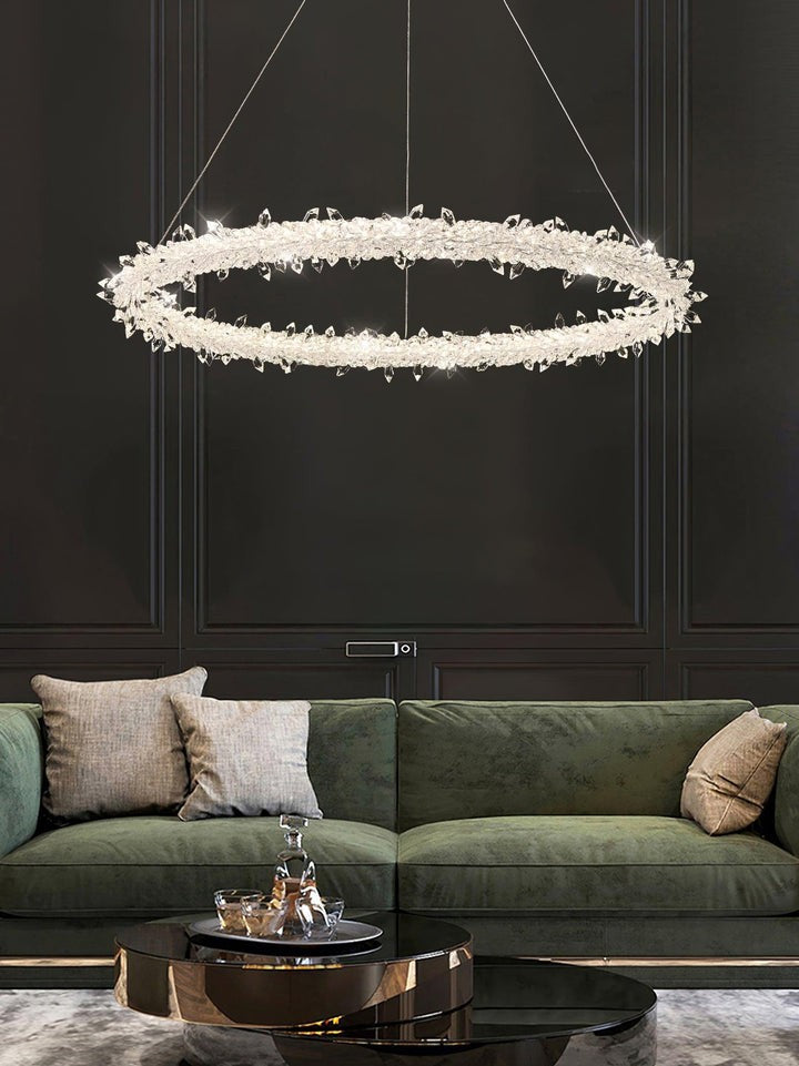 Contemporary Crystal Loop Island Chandelier