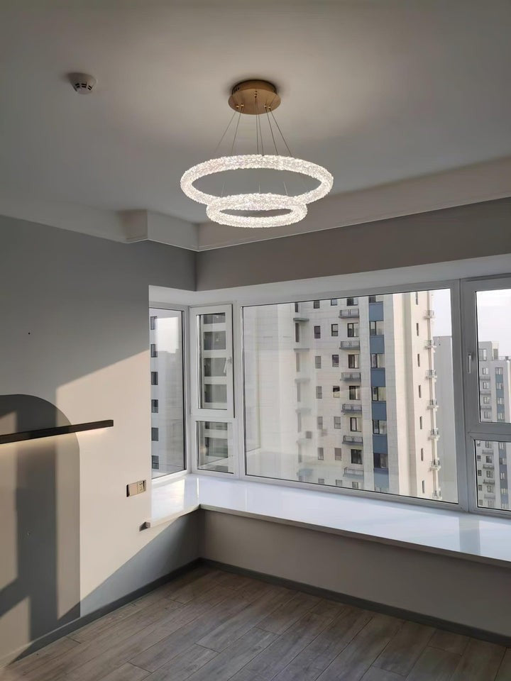 Contemporary Crystal Loop Island Chandelier