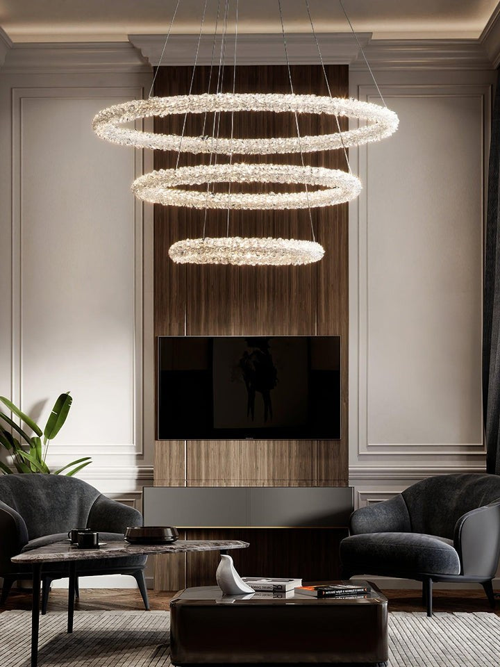 Contemporary Crystal Loop Island Chandelier