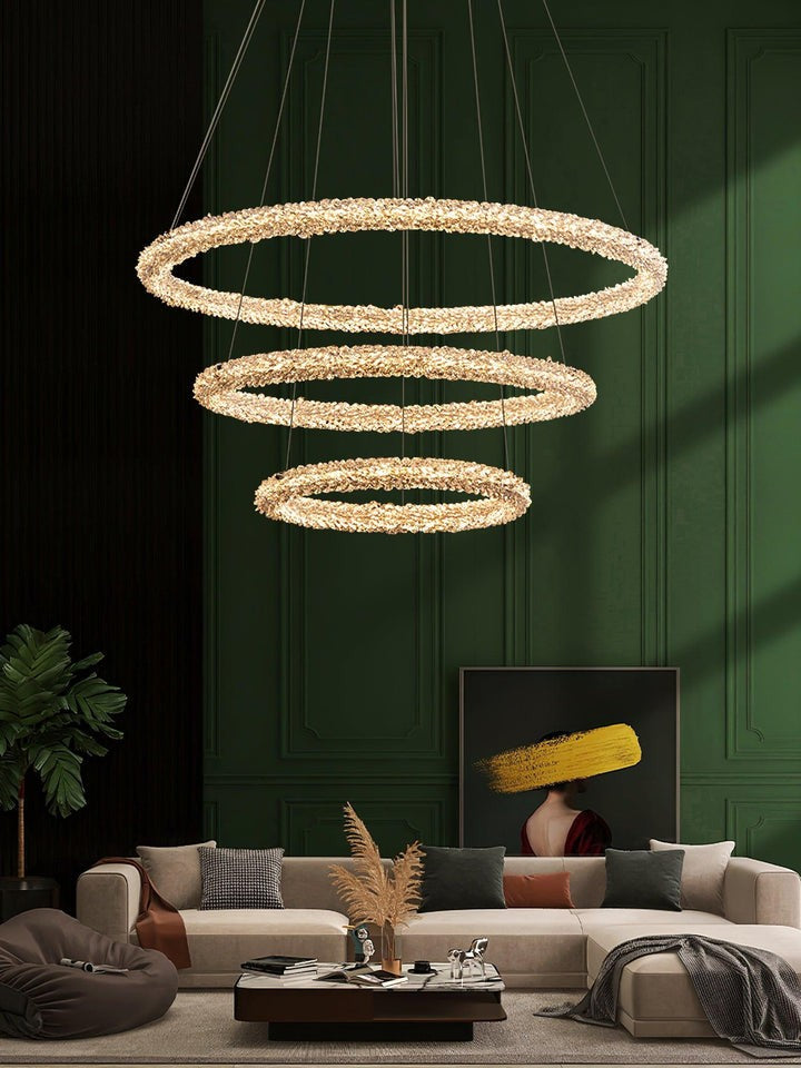 Contemporary Crystal Loop Island Chandelier