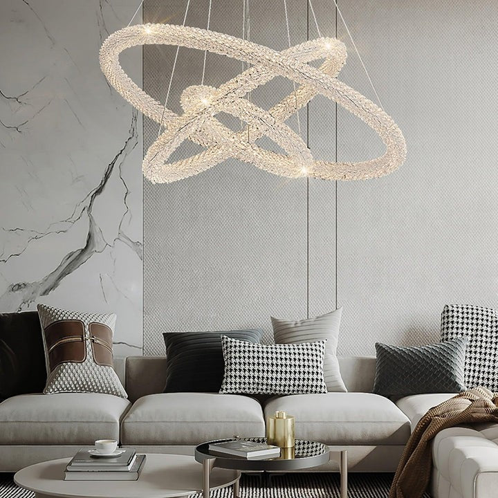 Contemporary Crystal Loop Island Chandelier