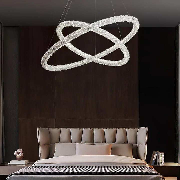 Contemporary Crystal Loop Island Chandelier
