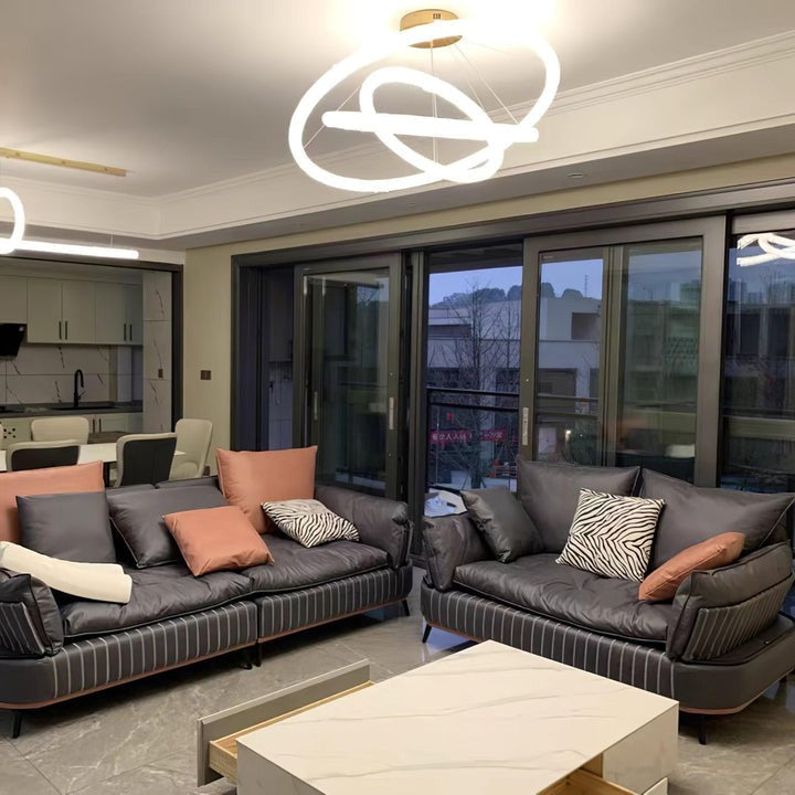 Contemporary Crystal Loop Island Chandelier