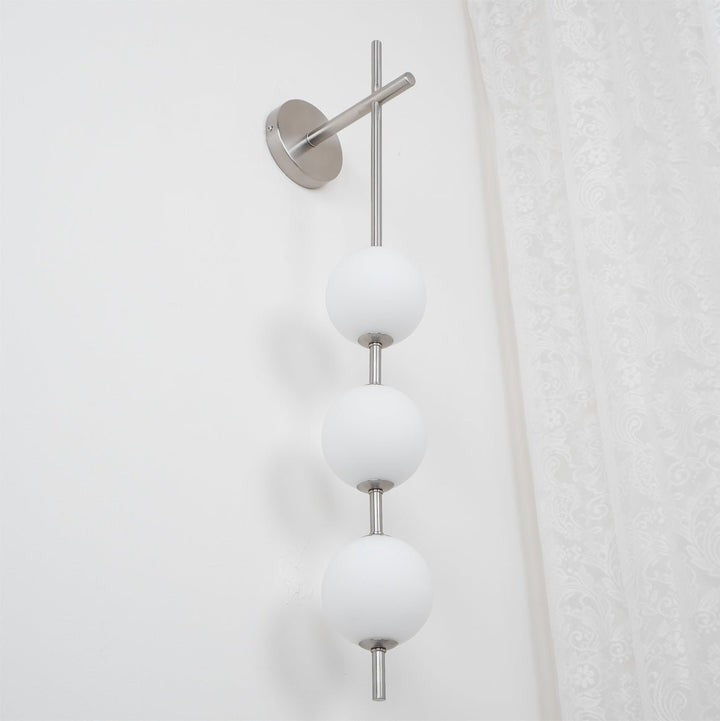 Contemporary Glass Globe Vertical LED Wall Sconce