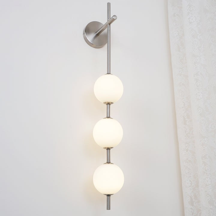 Contemporary Glass Globe Vertical LED Wall Sconce