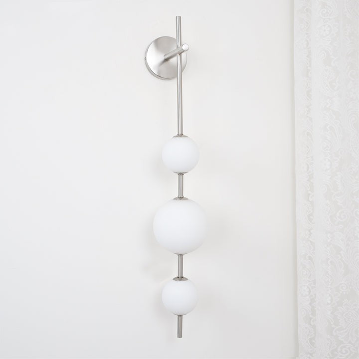 Contemporary Glass Globe Vertical LED Wall Sconce