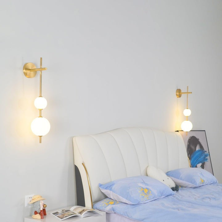 Contemporary Glass Globe Vertical LED Wall Sconce