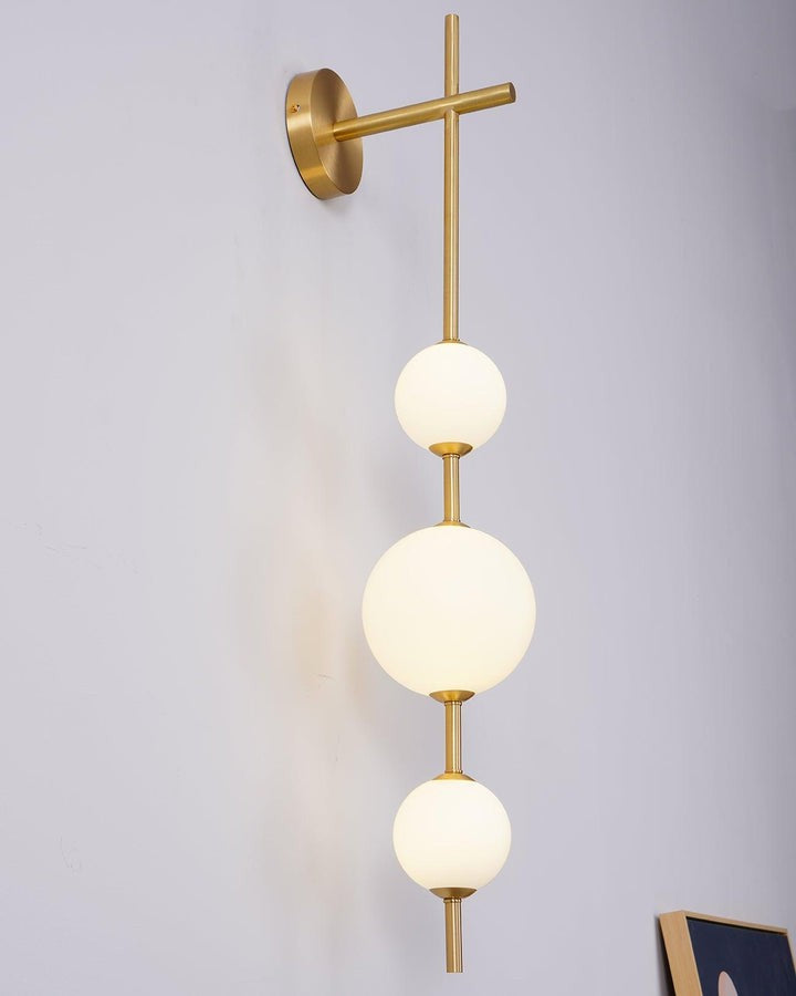 Contemporary Glass Globe Vertical LED Wall Sconce