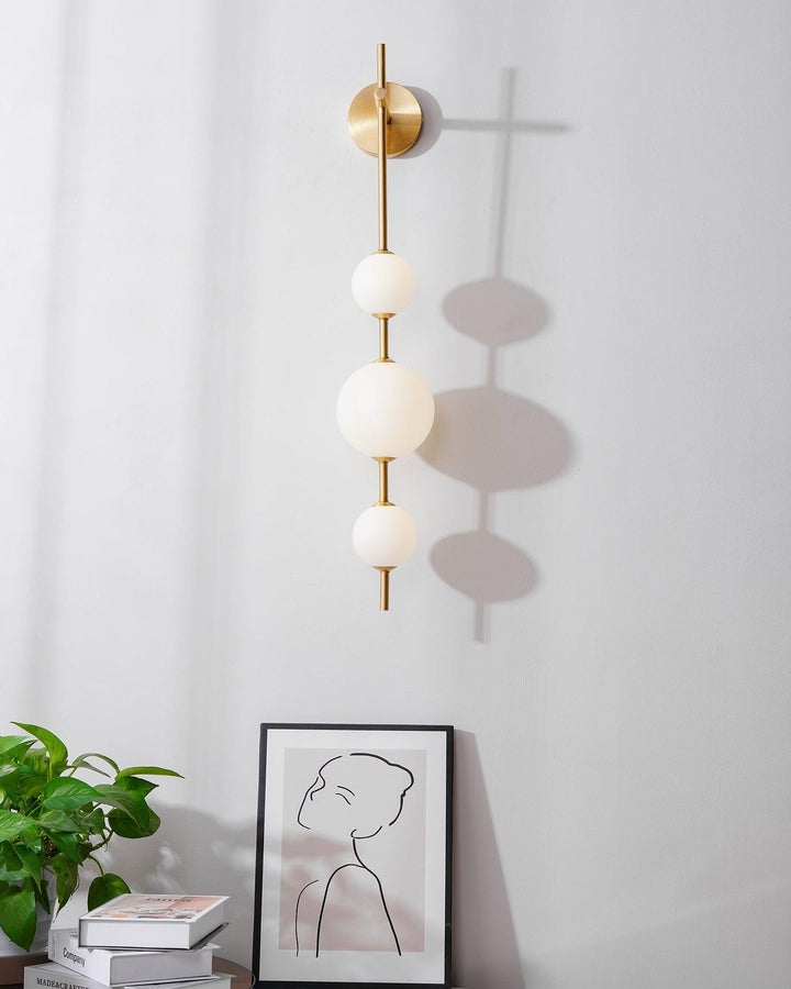 Contemporary Glass Globe Vertical LED Wall Sconce